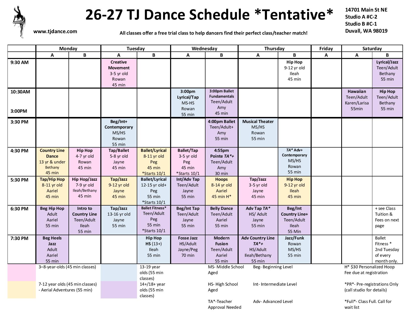 26-27 TJ Dance Schedule 9 25 26-page-001